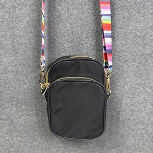 Black Nylon Crossbody Rainbow/colorful Adjustable Strap 7.25”x5”